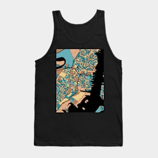 Jersey City Map Pattern in Mid Century Pastel Tank Top